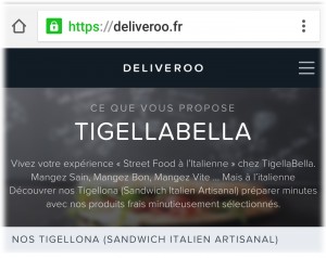 livraison sandwich Tigella Bella Nice Deliveroo