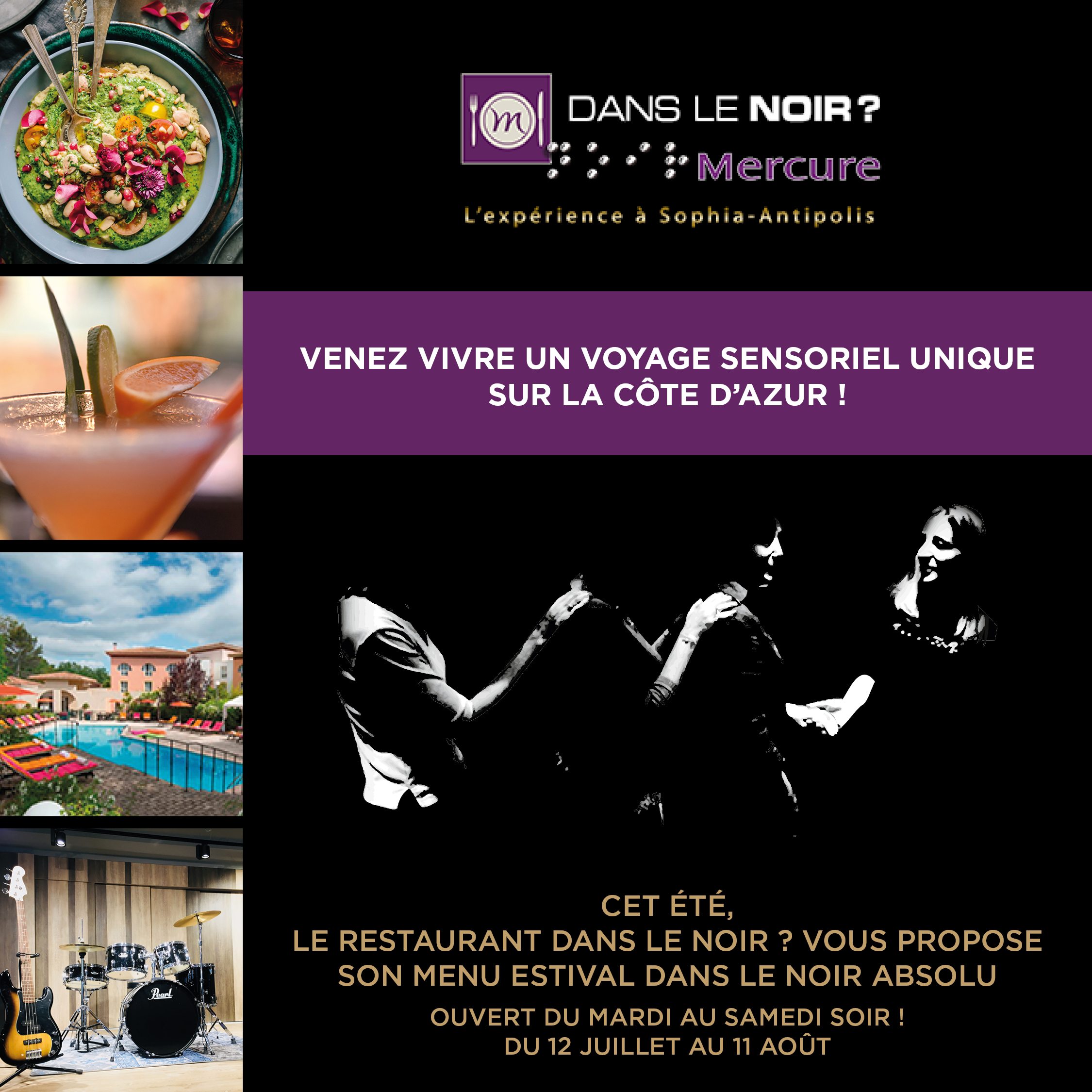 restaurant original atypique dans le noir nice