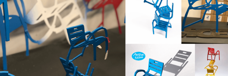 chaises bleues artnice