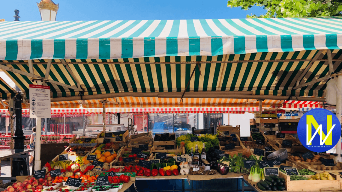 Marchand père et fils sur le marché du Cours Saleya
